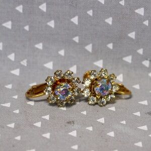 Vintage Miriam Haskell Rhinestone Earrings